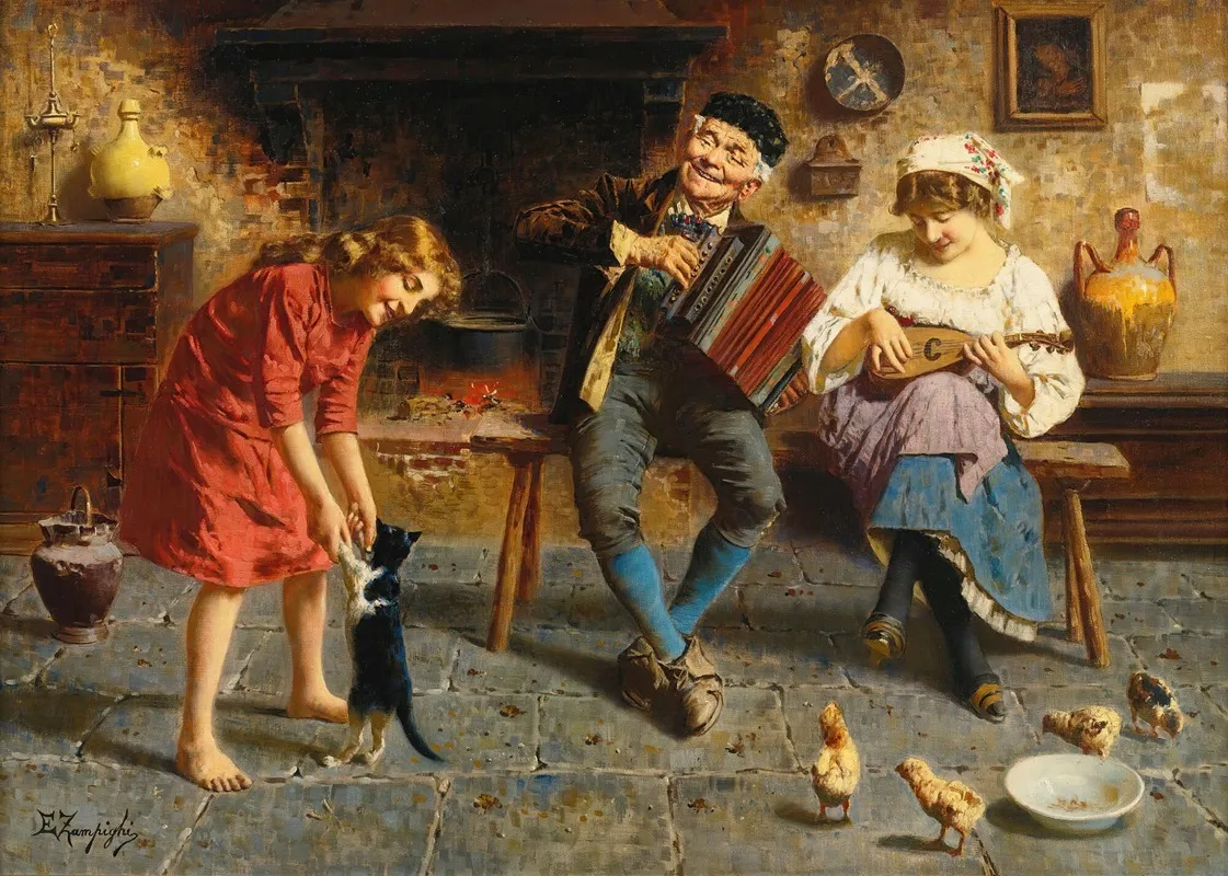 An Old Melody Wall Art by Eugenio Zampighi - High-Resolution Digital Print