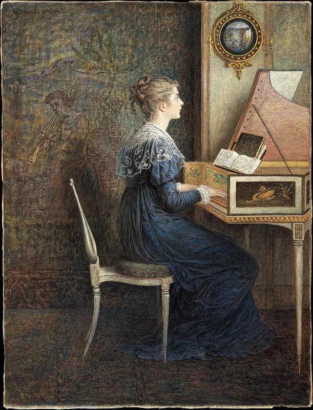 An Old Song Wall Art by William John Hennessy - High-Resolution Digital Print