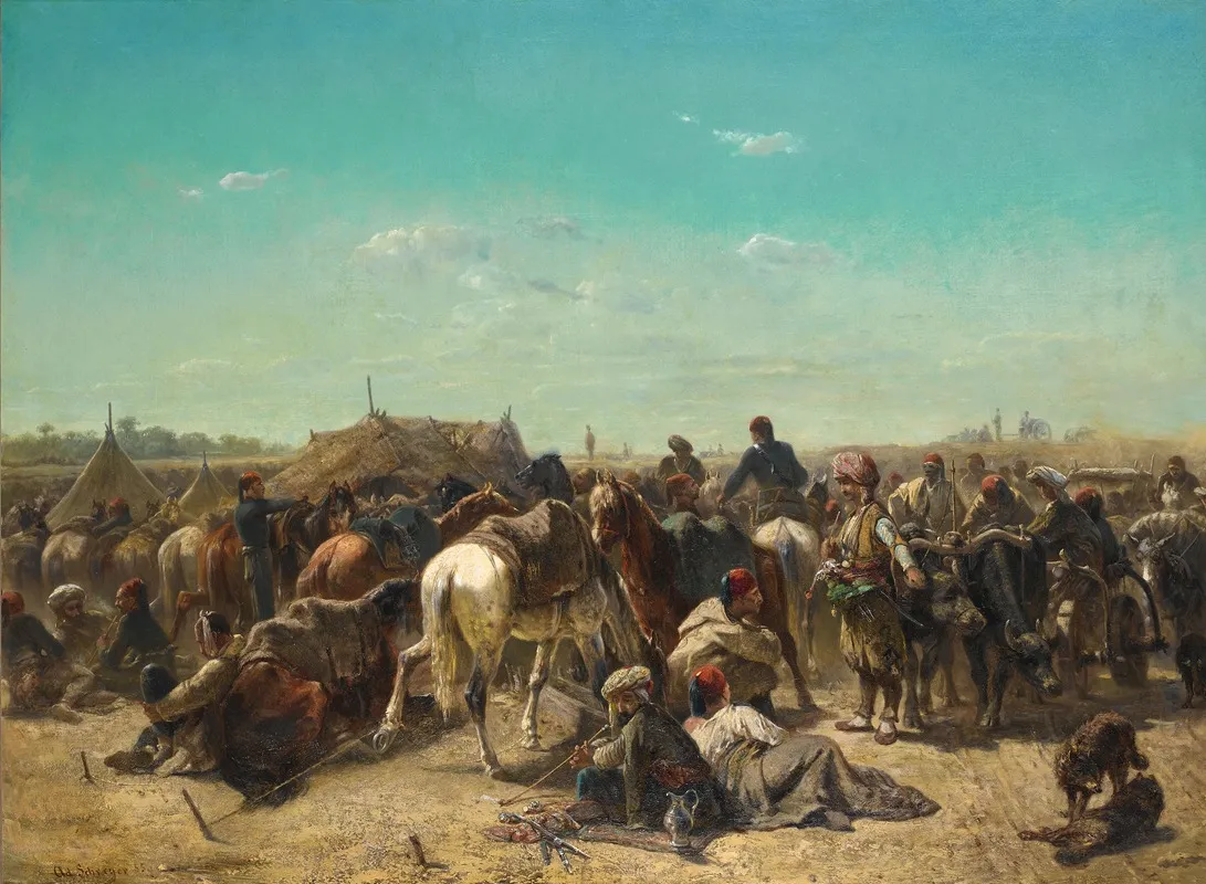 An Ottoman Encampment 2 Wall Art by Adolf Schreyer - High-Resolution Digital Print