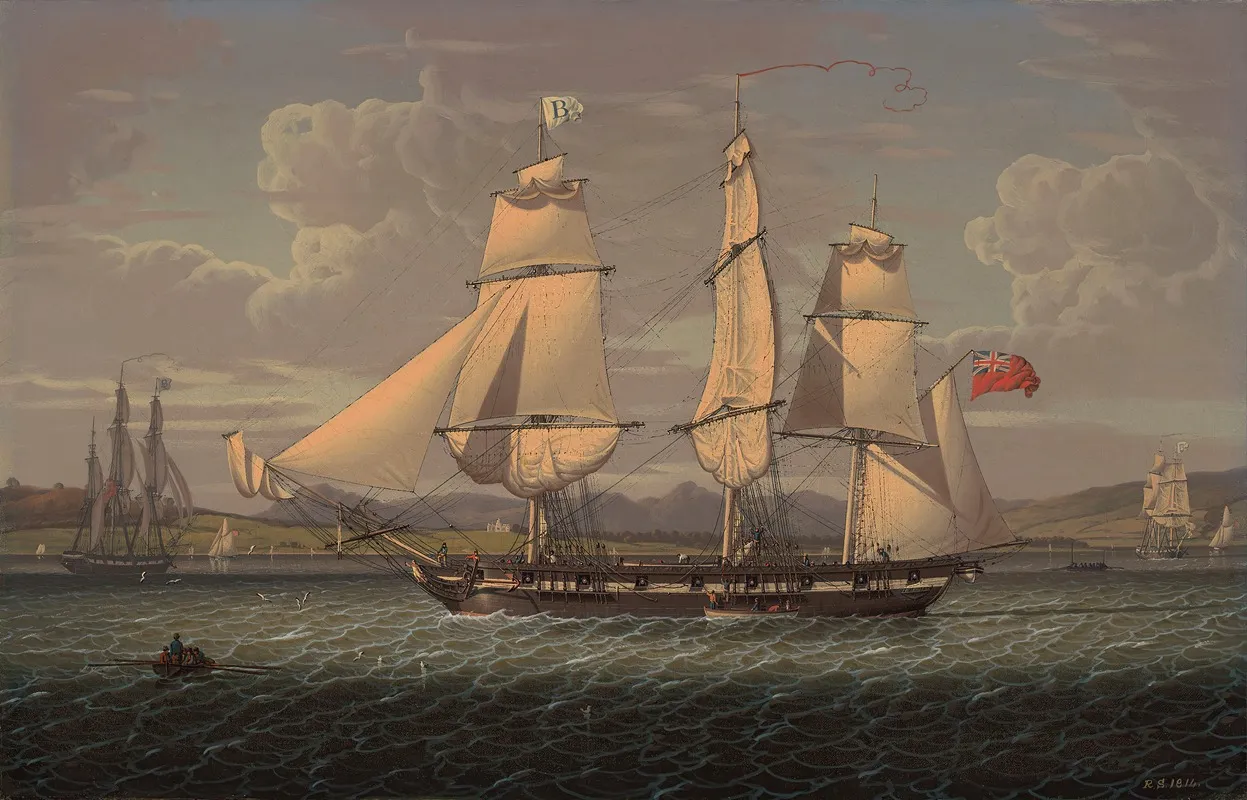 An Outward Bound 18 Gun Merchantman At The Tail Of The Bank