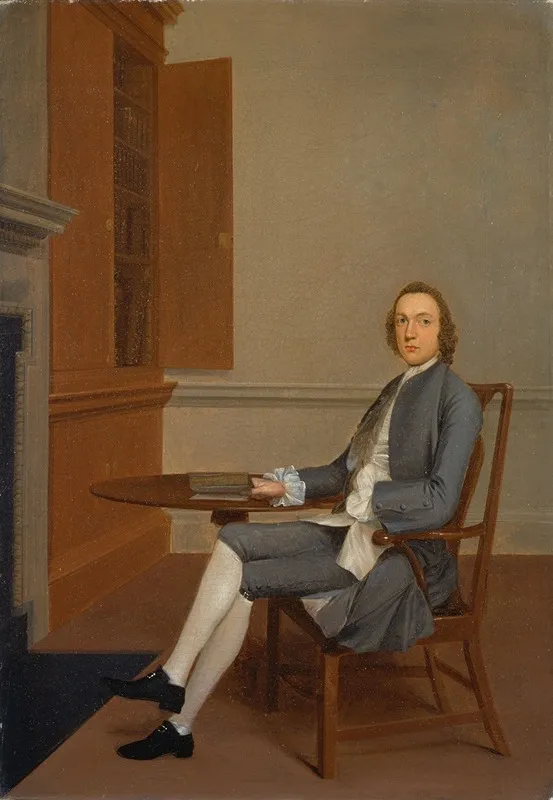 An Unknown Man Seated At A Table Wall Art by Arthur Devis - High-Resolution Digital Print