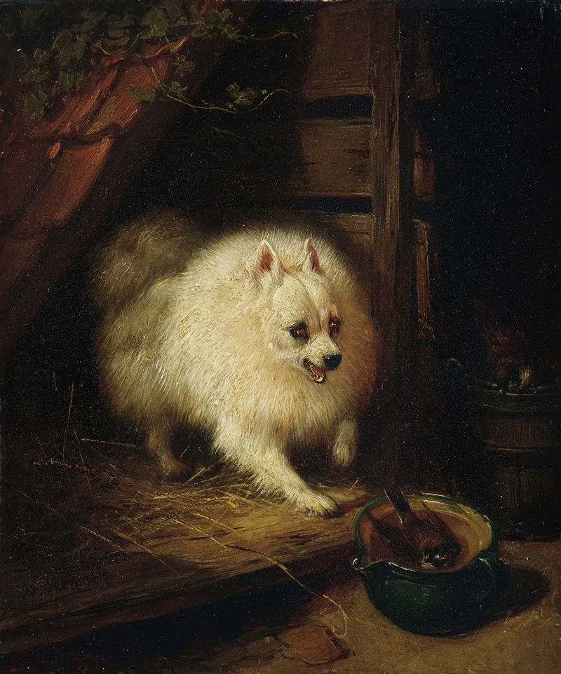 An Unwelcome Intruder Wall Art by Henriëtte Ronner-Knip - Canvas Print