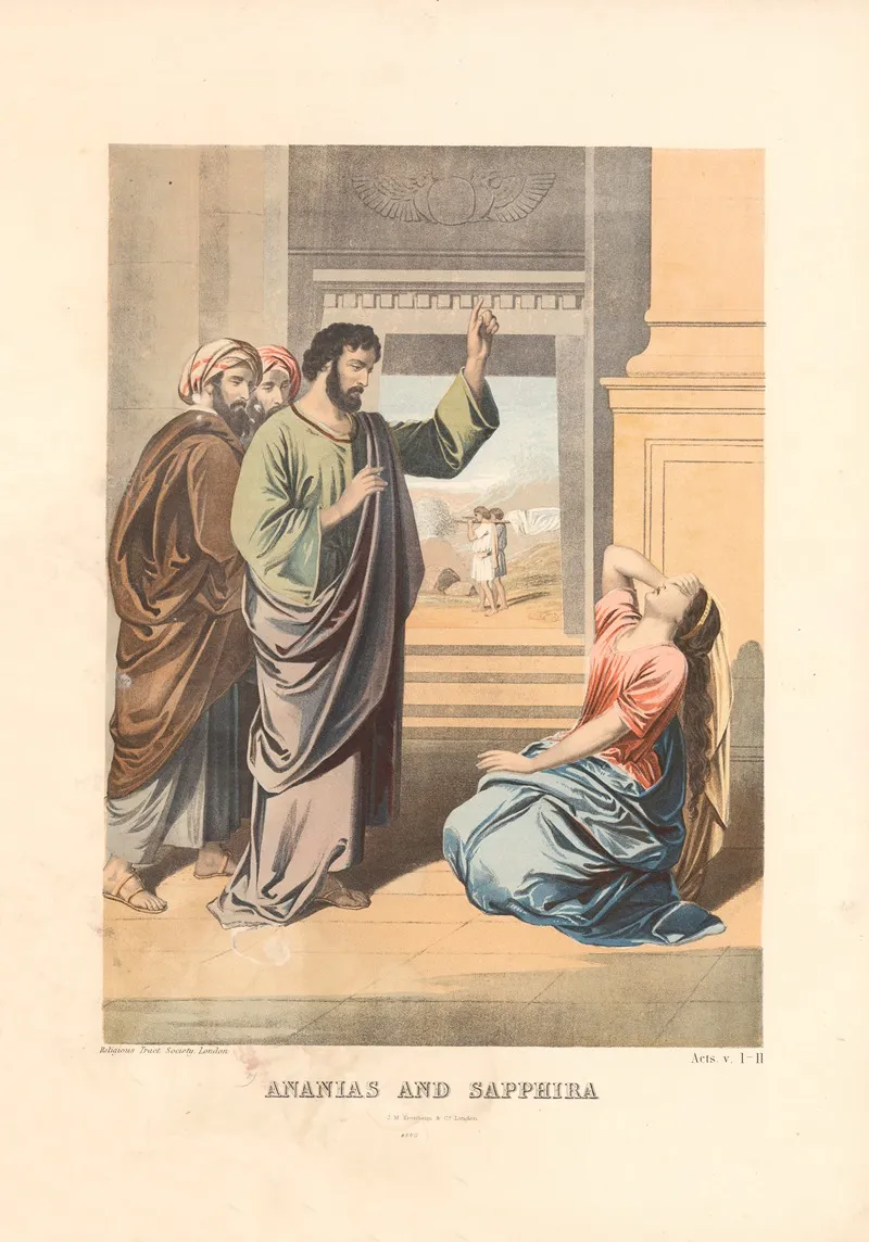 Ananias And Sapphira 2 Wall Art by Joseph Martin Kronheim - High-Resolution Digital Print