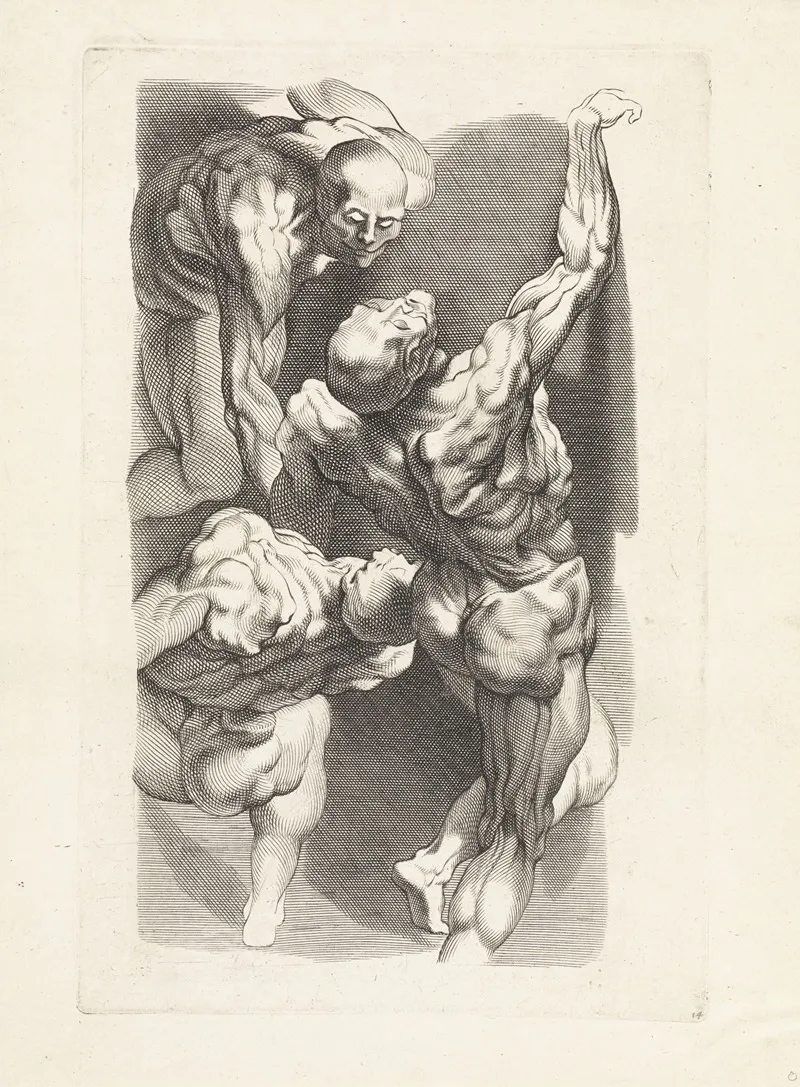 Anatomical Study Of Three Men Wall Art by Paulus Pontius - High-Resolution Digital Print