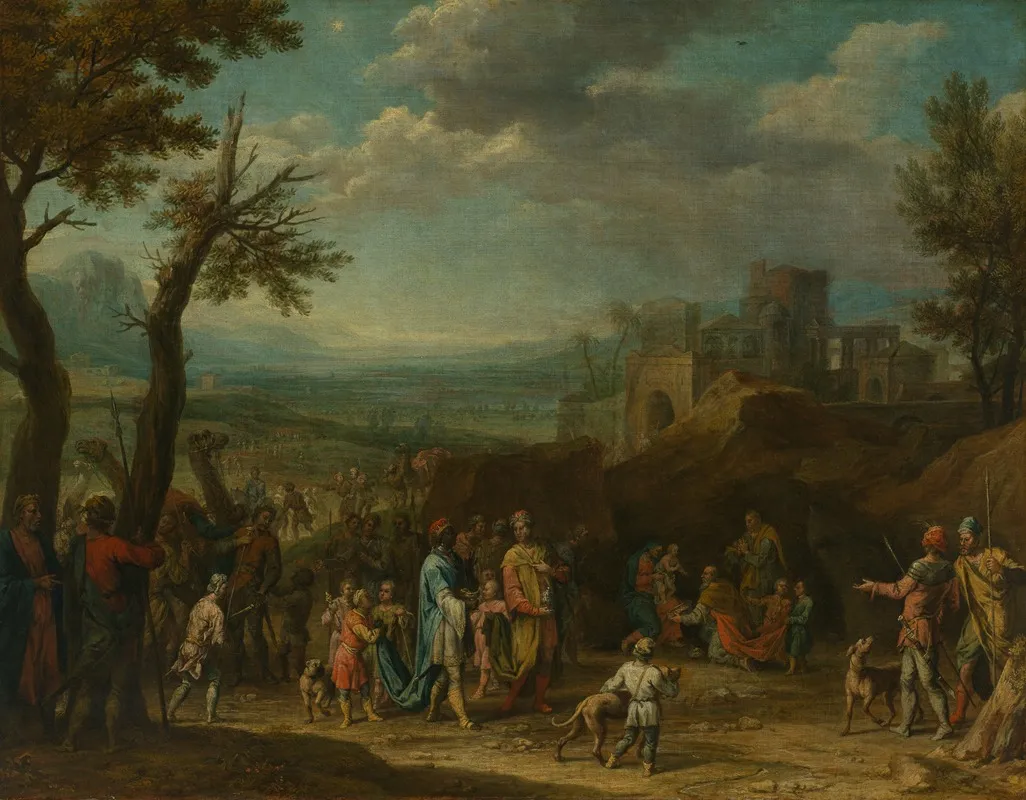 Anbetung Der Konige Vor Weiter Landschaft