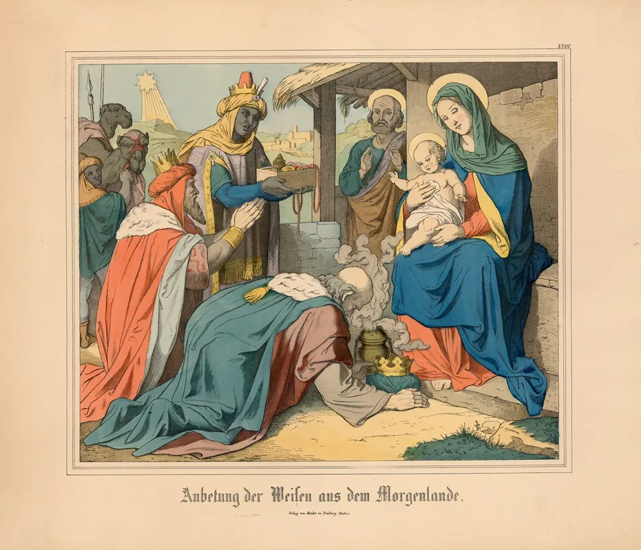 Anbetung Der Meisen Aus Dem Morgenlande Wall Art by Johann Nepomuk Heinemann - High-Resolution Digital Print