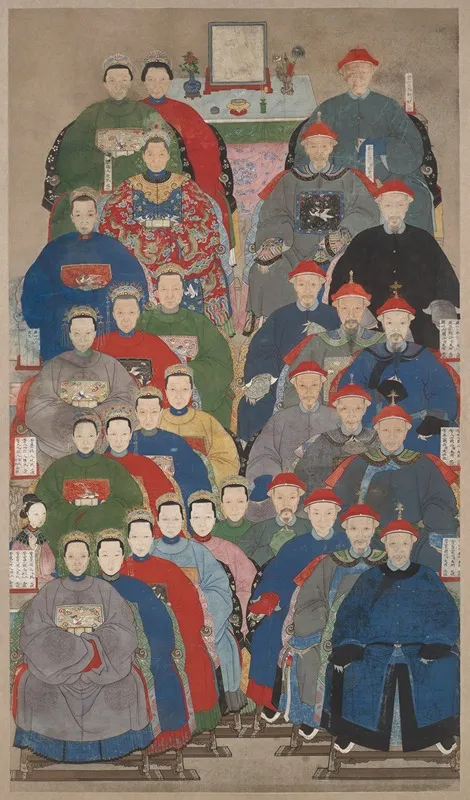 Ancestor Group Portrait Wall Art by China, Qing dynasty - High-Resolution Digital Print
