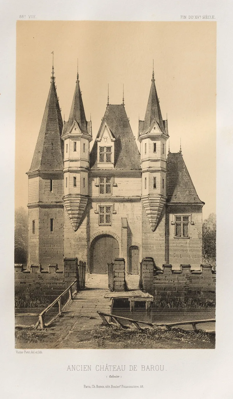 Ancien Chateau De Barou Calvados Wall Art by Victor Petit - High-Resolution Digital Print