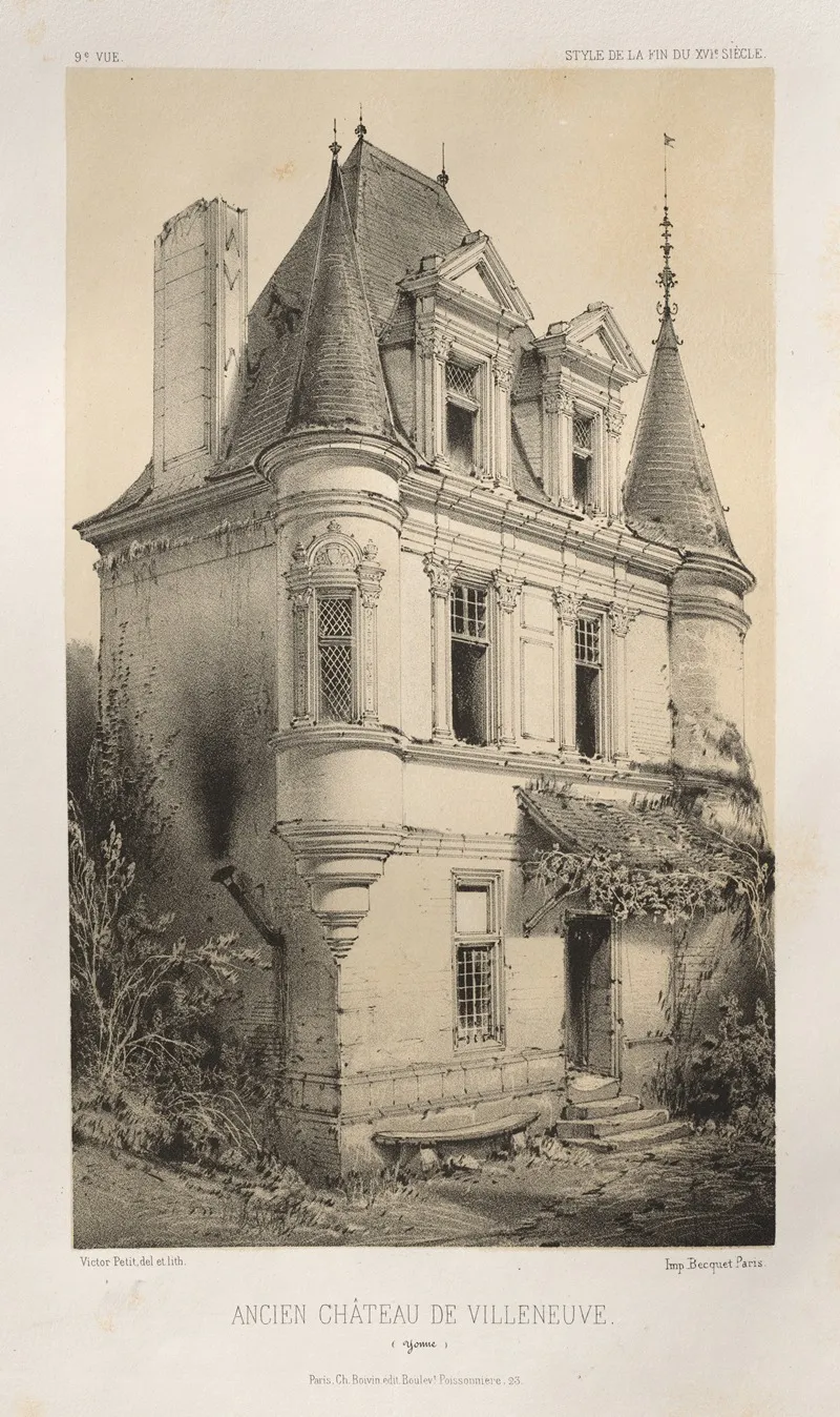 Ancien Chateau De Villeneuve Yonne Wall Art by Victor Petit - High-Resolution Digital Print