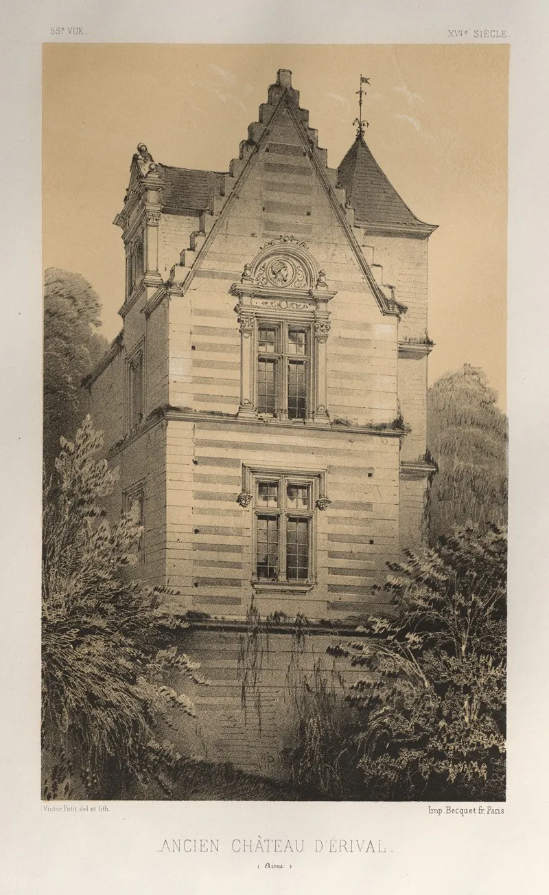 Ancien Chateau Derival Aisne Wall Art by Victor Petit - High-Resolution Digital Print