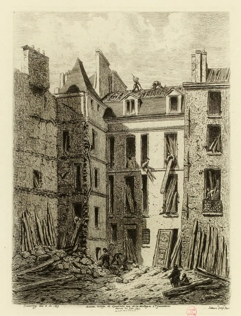 Ancien College De Lamarche Rue De La Montagne Ste Genevieve Demoli En Octobre 1866