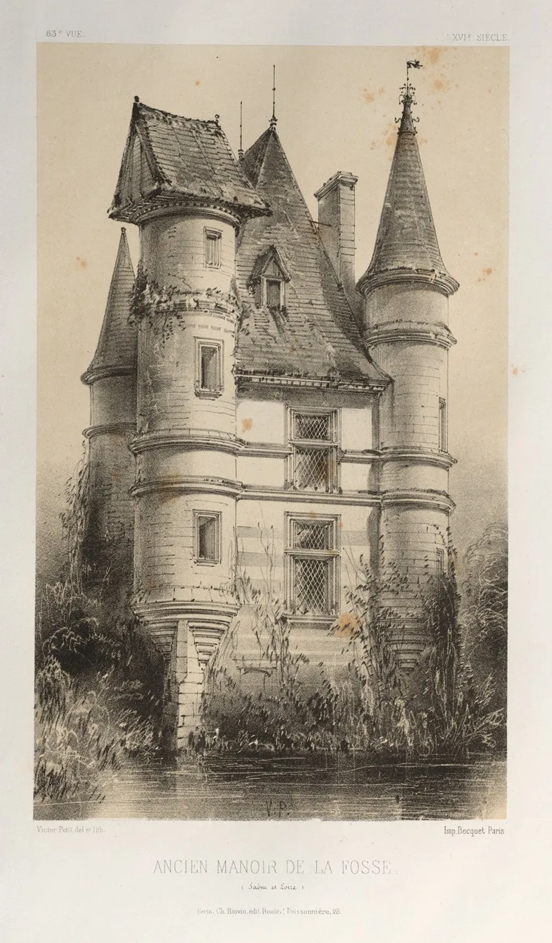 Ancien Manoir De La Fosse Saone Et Loire Wall Art by Victor Petit - High-Resolution Digital Print