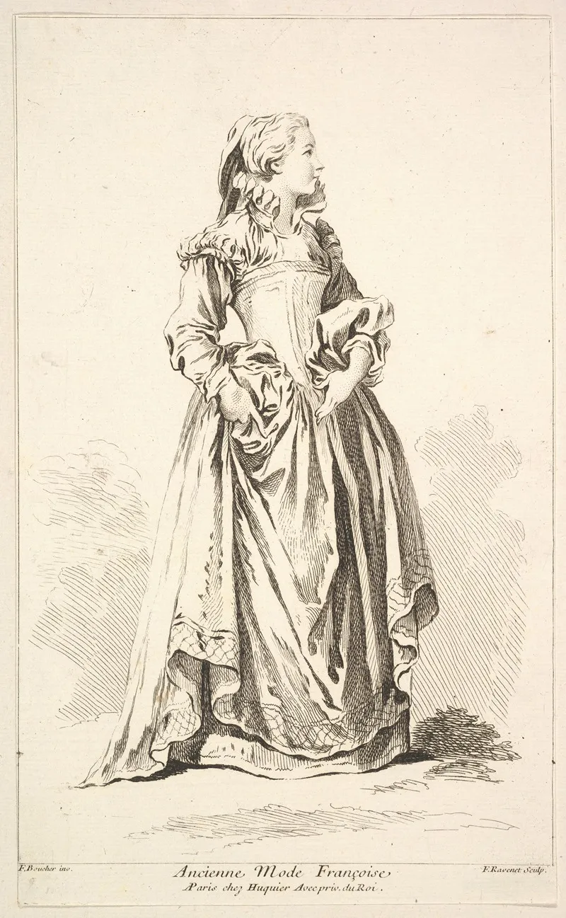 Ancienne Mode Francoise Plate 4 Wall Art by François Boucher - High-Resolution Digital Print