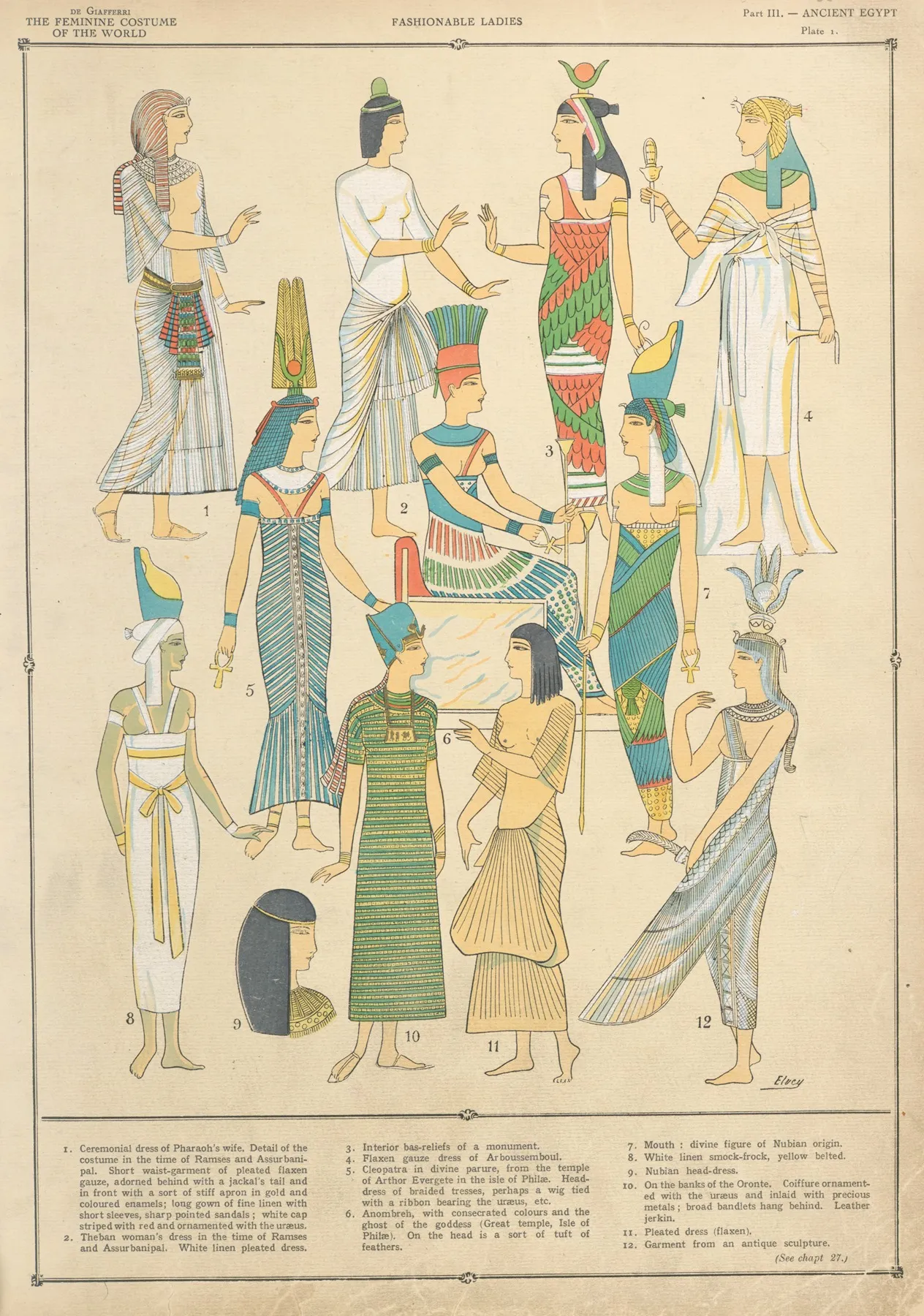 Ancient Egypt Fashionable Ladies Wall Art by Paul Louis de Giafferri - High-Resolution Digital Print