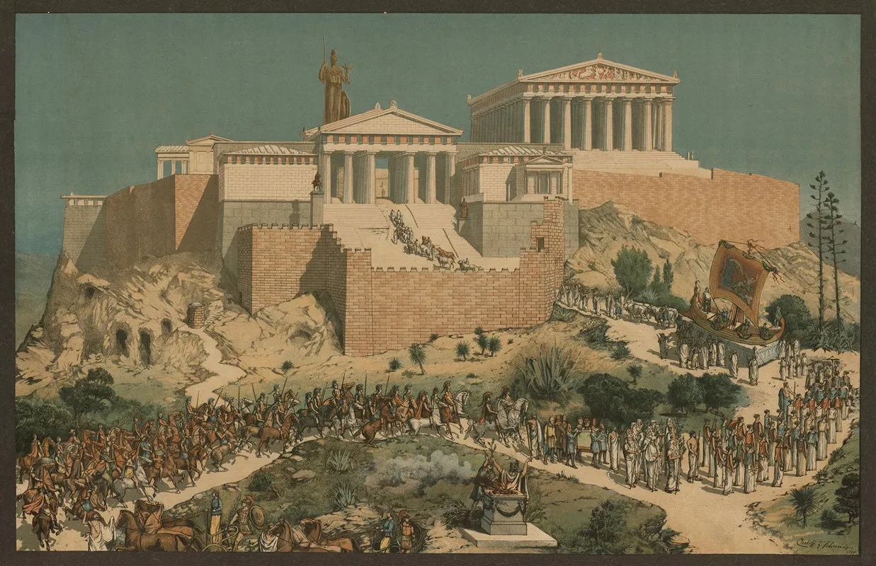 Ancient Greece Victory Parade Wall Art by Carl H.F. Schmidt - High-Resolution Digital Print