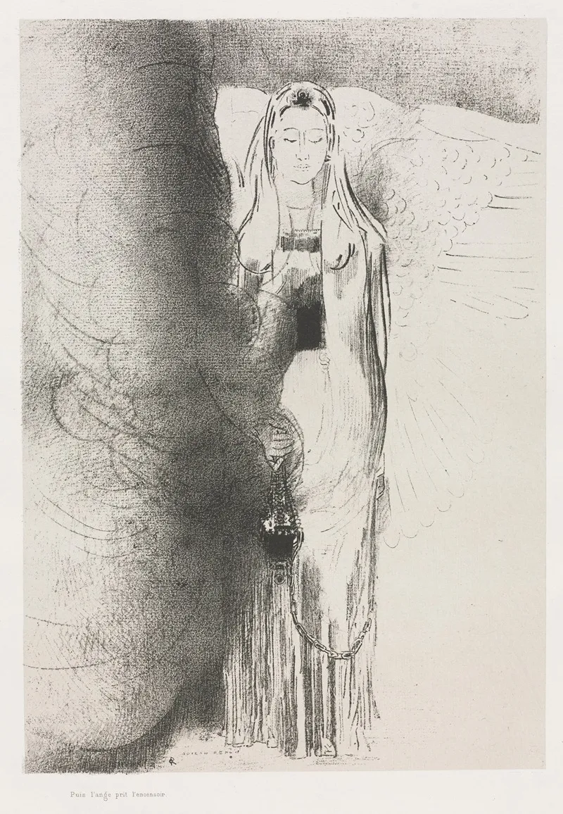 And The Angel Took The Censer 2 Wall Art by Odilon Redon - High-Resolution Digital Print