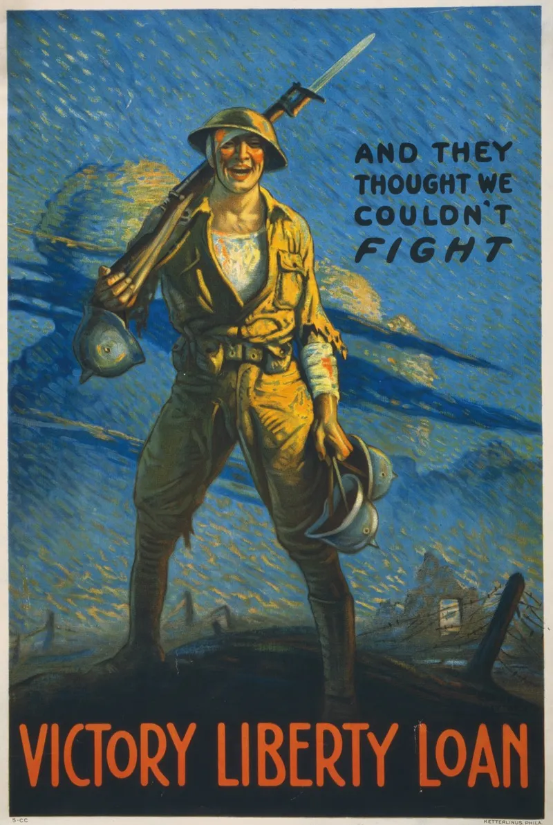 And They Thought We Couldnt Fight Victory Liberty Loan Wall Art by Victor Clyde Forsythe - High-Resolution Digital Print