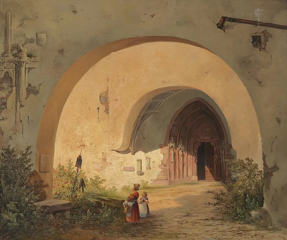 Andacht Vor Dem Portal Des Stiftes Nonnberg In Salzburg Wall Art by Anton Altmann - High-Resolution Digital Print