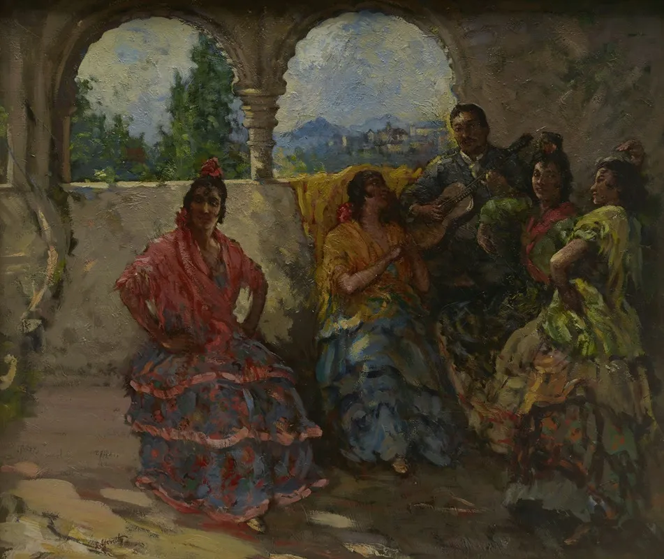 Andalucian Dancers Wall Art by Lillian Mathilde Genth - High-Resolution Digital Print