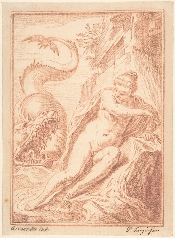 Andromeda After Agostino Carracci Wall Art by Pieter Tanjé - High-Resolution Digital Print