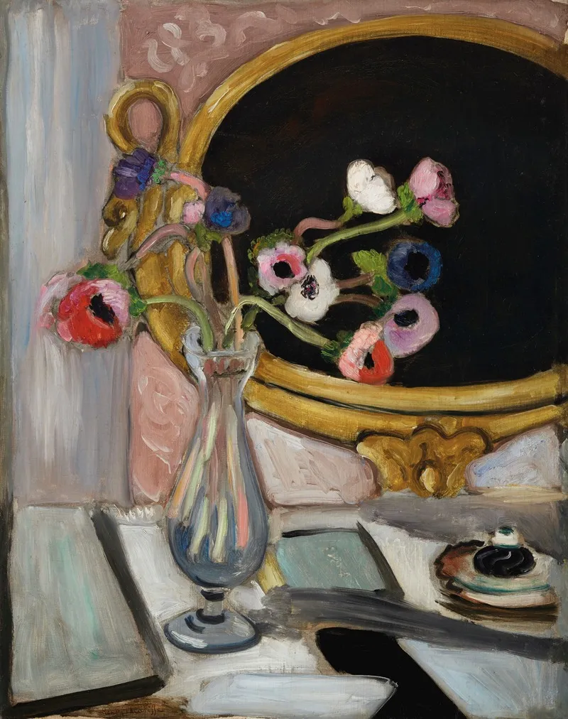 Anemones Au Miroir Noir Wall Art by Henri Matisse - High-Resolution Digital Print