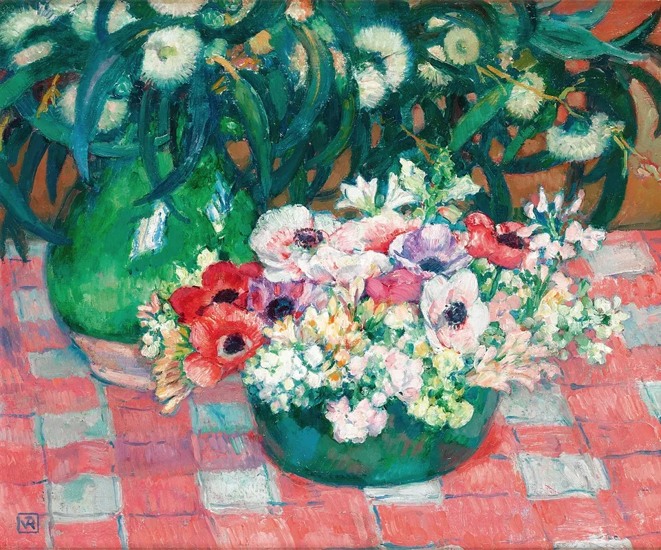 Anemones Et Eucalyptus