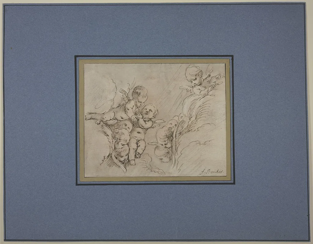 Angel In Clouds Wall Art by François Boucher - High-Resolution Digital Print