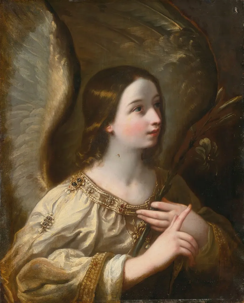 Angel Of The Annunciation 2 Wall Art by Circle of Guido Reni - High-Resolution Digital Print