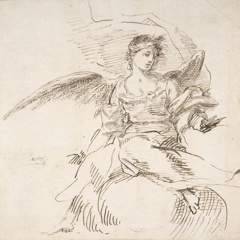 Angel Seated On Clouds