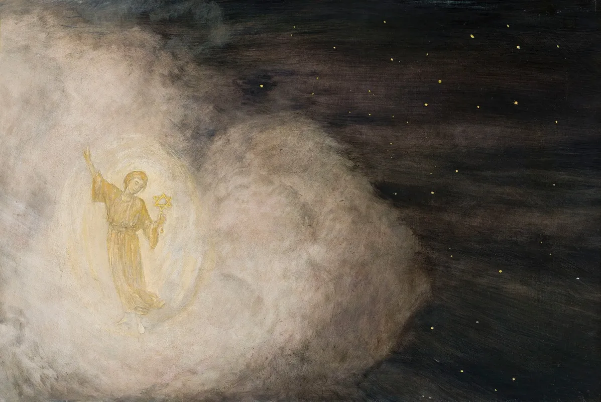 Angel With The Star Of Bethlehem Wall Art by Hans Thoma - High-Resolution Digital Print