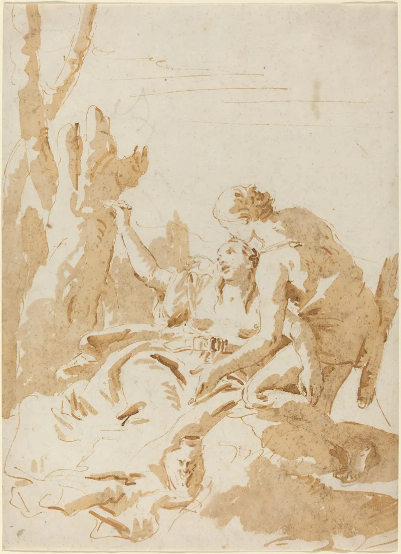 Angelica And Medoro 4 Wall Art by Giovanni Battista Tiepolo - High-Resolution Digital Print