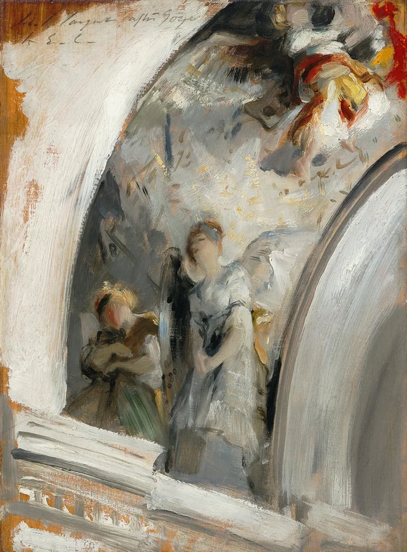 Angels In A Transept Study After Goya Wall Art by John Singer Sargent - High-Resolution Digital Print
