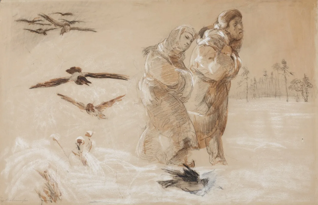 Anhelli And Ellenai En Route Sketch Inspired By The Poem Anhelli By Juliusz Slowacki
