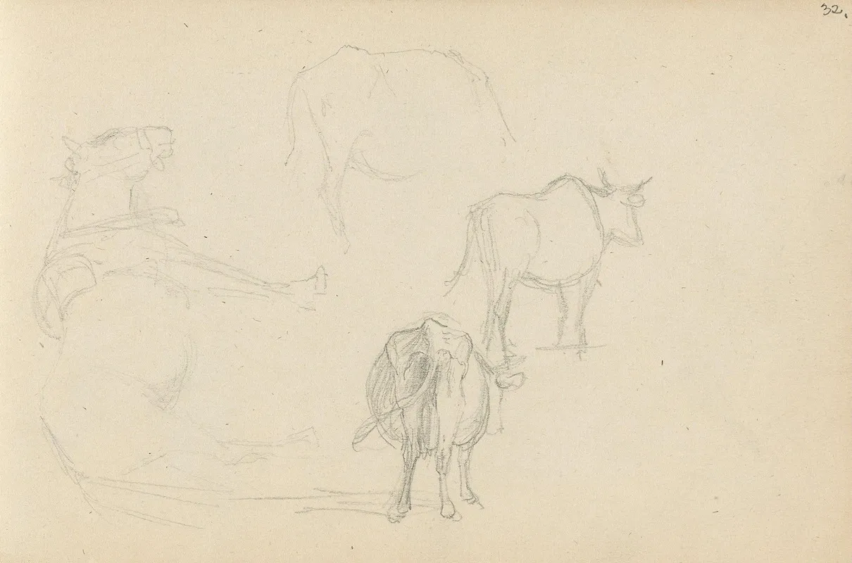 Animal Studies 2 Wall Art by Adolph Tidemand - High-Resolution Digital Print