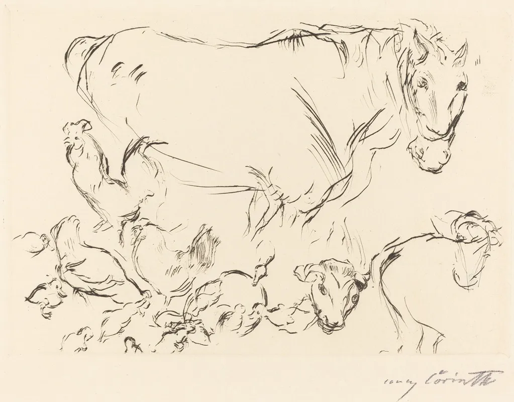 Animal Studies Verschiedene Tierstudien 2 Wall Art by Lovis Corinth - High-Resolution Digital Print