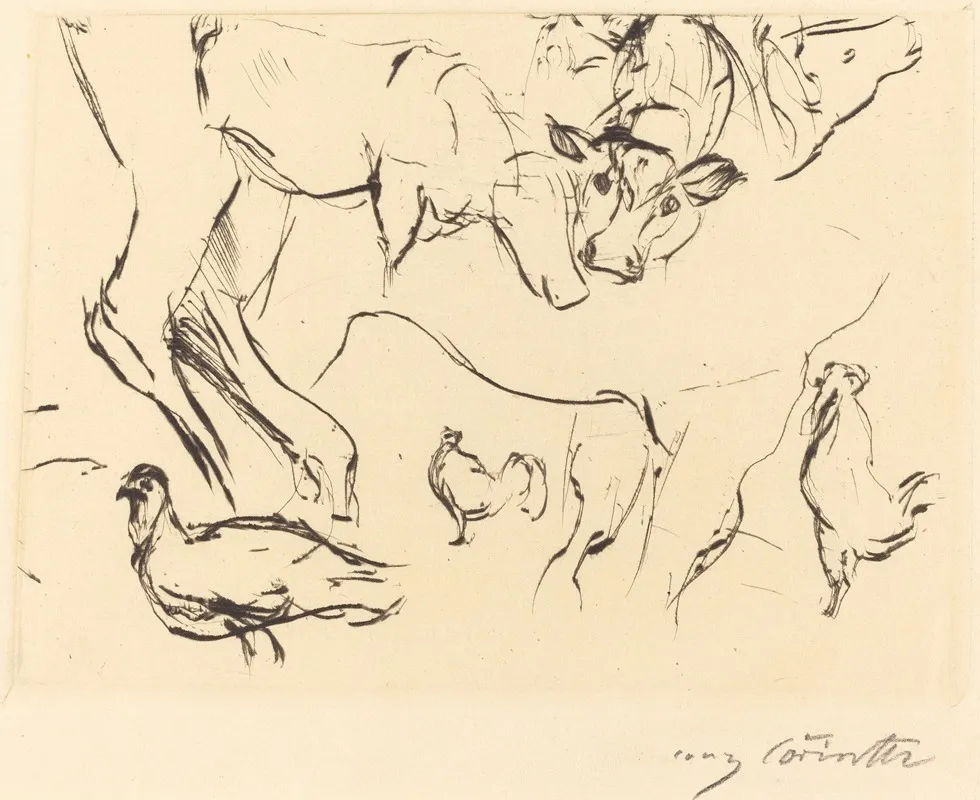 Animal Studies Verschiedene Tierstudien Wall Art by Lovis Corinth - High-Resolution Digital Print