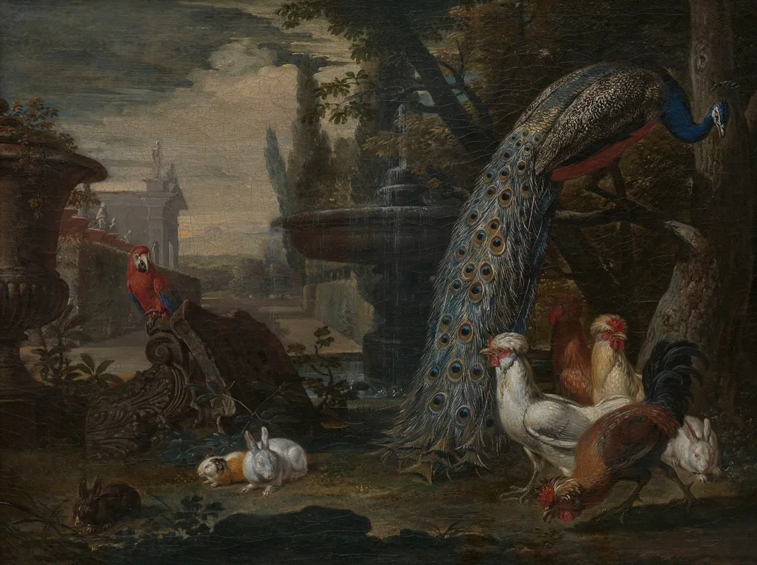 Animals In A Garden 2 Wall Art by David de Coninck - High-Resolution Digital Print