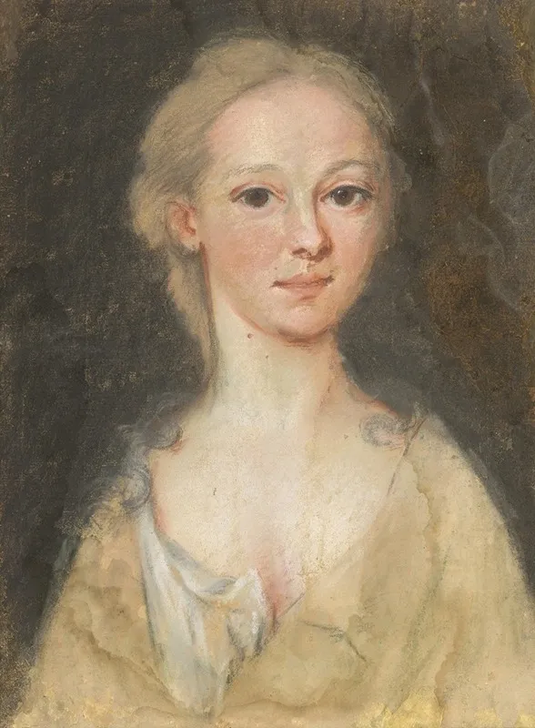 Ann Broughton Mrs John Gibbs Wall Art by Henrietta Johnston - High-Resolution Digital Print