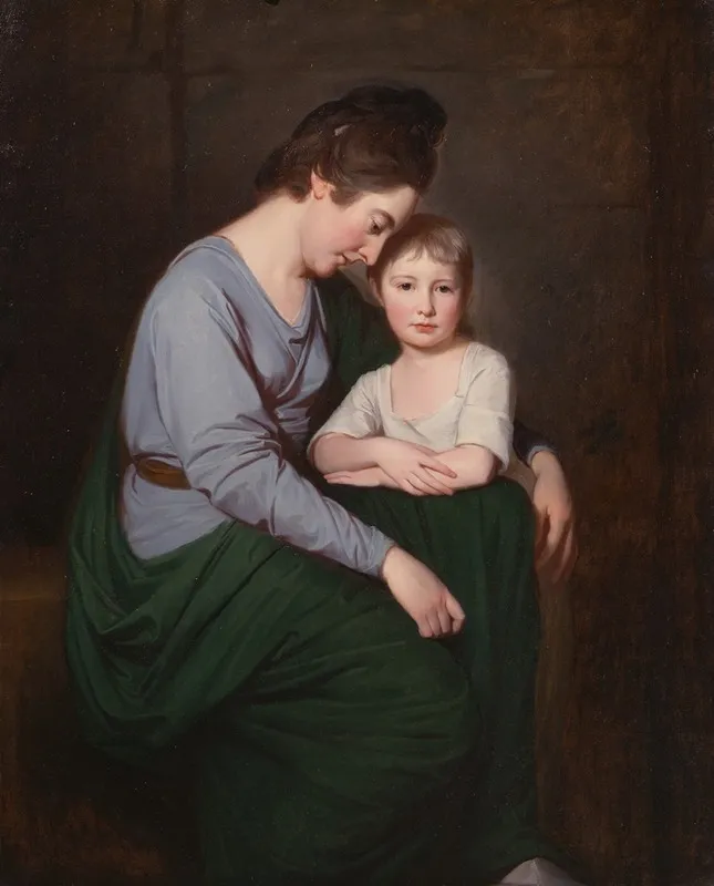 Ann Wilson With Her Daughter Sybil Wall Art by George Romney - High-Resolution Digital Print