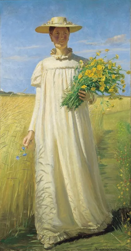 Anna Ancher Returning From The Field Wall Art by Michael Ancher - High-Resolution Digital Print
