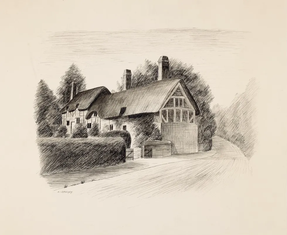 Anne Hathaways Cottage Stratford On Avon Wall Art by H. I Crocker - High-Resolution Digital Print