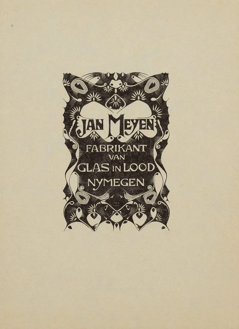 Annoncekaart Voor Jan Meyen Fabrikant Van Glas In Lood Nijmegen Wall Art by Karel de Bazel - High-Resolution Digital Print