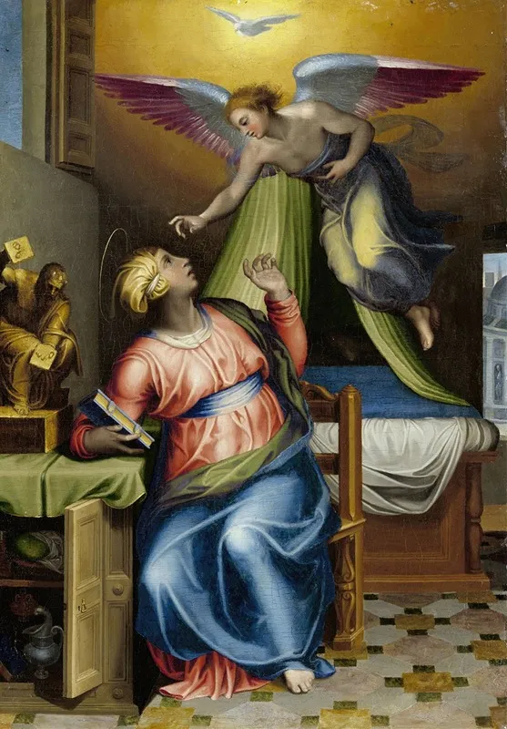 Annunciation To The Virgin 2 Wall Art by Marcello Venusti - High-Resolution Digital Print