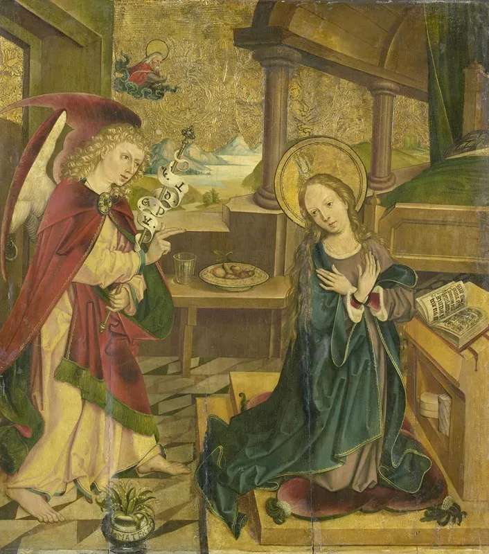 Annunciation To The Virgin 5 Wall Art by Meester van het Salemer Altaar - High-Resolution Digital Print