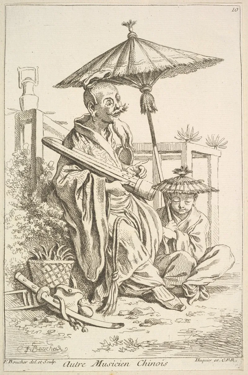 Another Chinese Musician Wall Art by François Boucher - High-Resolution Digital Print