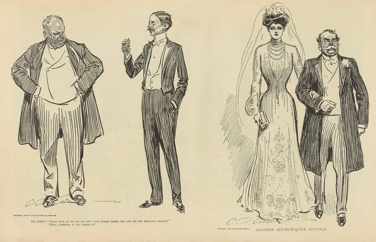 Another Get Rich Quick Swindle Wall Art by Charles Dana Gibson - High-Resolution Digital Print