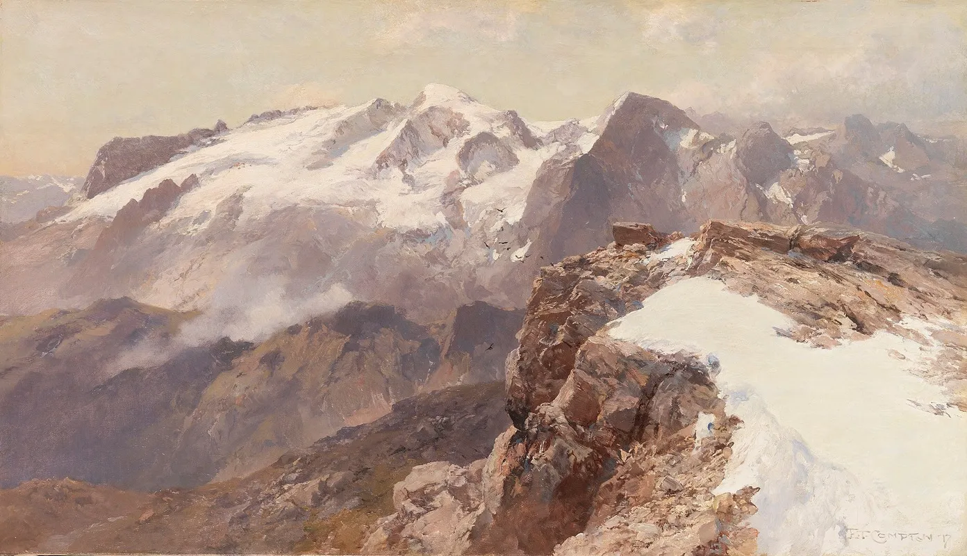 Ansicht Der Marmolata Vom Piz Boe Aus