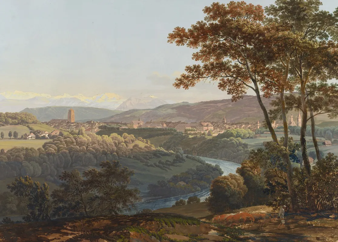 Ansicht Der Stadt Bern Und Der Alpen Wall Art by Johann Georg Volmar - High-Resolution Digital Print