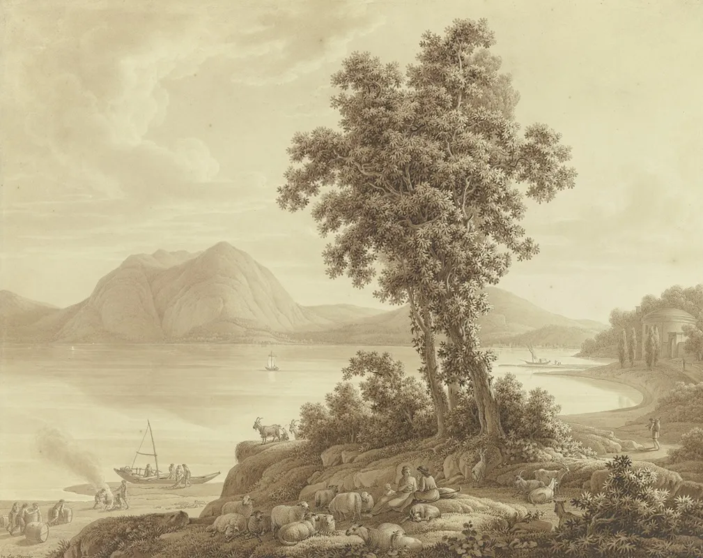 Ansicht Des Lago Maggiore Wall Art by Johann August Nahl the Younger - High-Resolution Digital Print