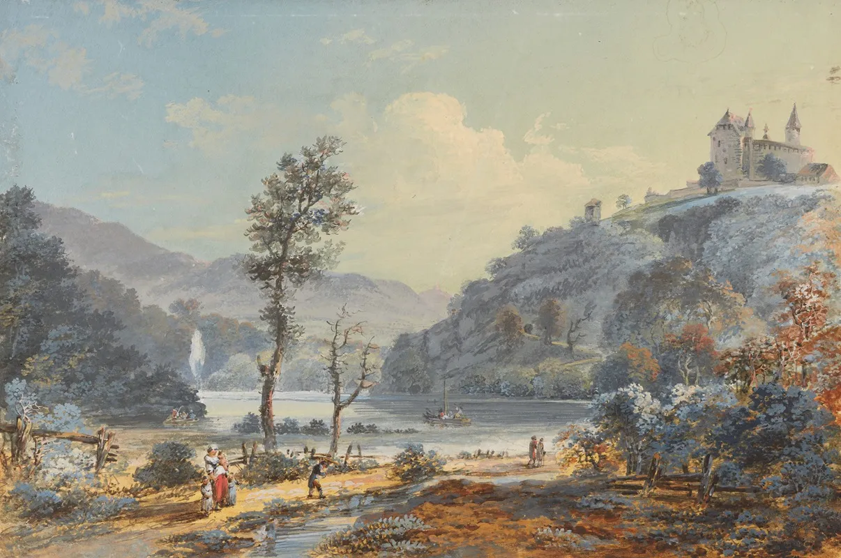 Ansicht Des Schlosses Birseck Wall Art by Johann Baptist Stuntz - High-Resolution Digital Print